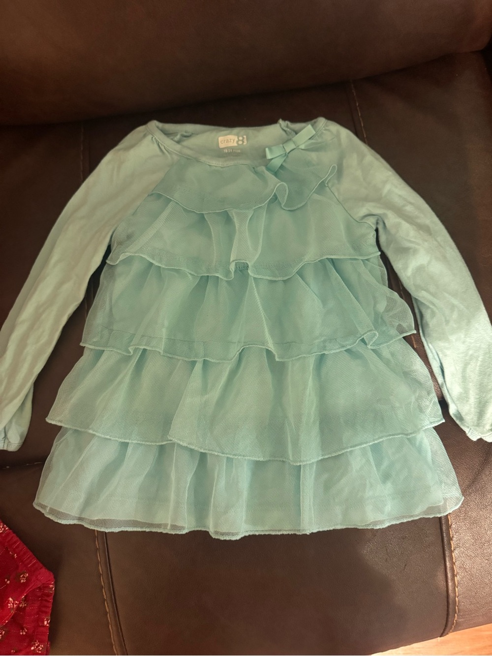 Crazy 8 Light Mint Layered Ruffle Long-Sleeve Tee